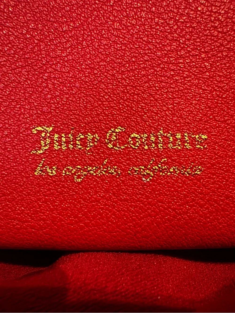 Juicy Couture Red Leather Cosmetics Bag
